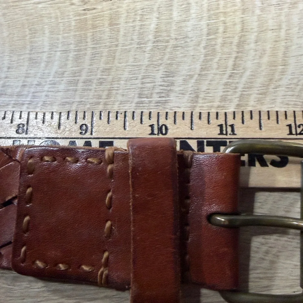 American Eagle Braided Belt Brown Boho Western‎ Vintage Distressed Hippie Large
